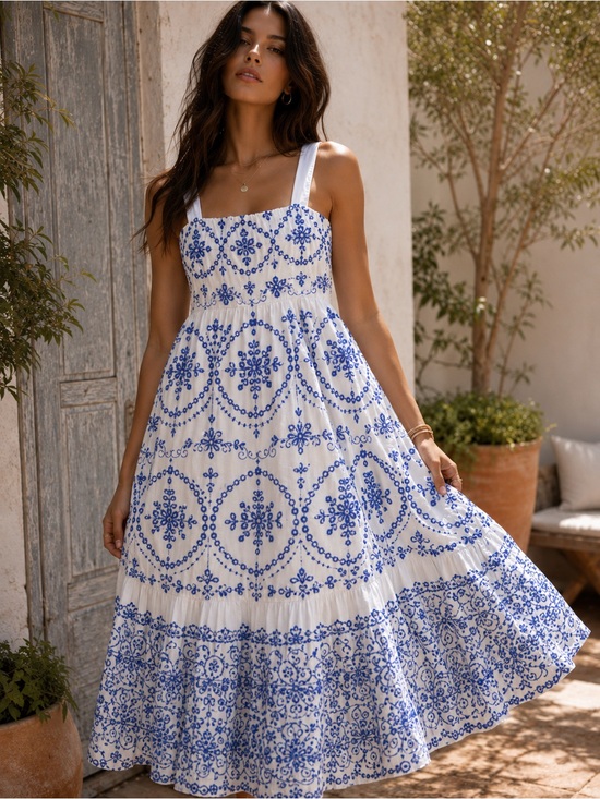 Dresses & Skirts - #102 New! Embroidered Cotton Floral Dress